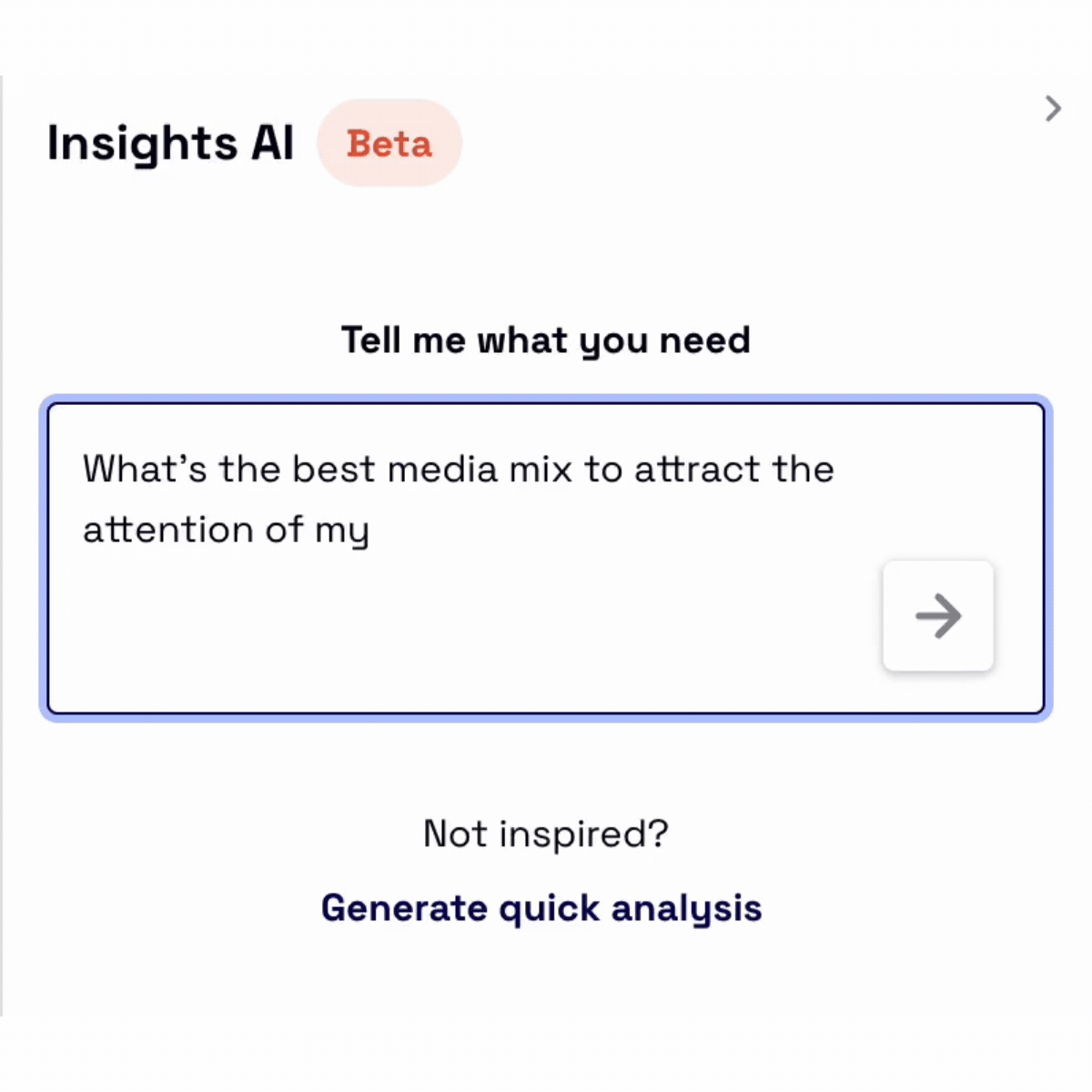 A custom prompt written in insight AI