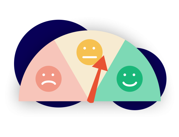 Illustration of a wheel showing different level of satisfaction