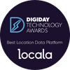 Logo of the digiday technology awards where Locala won best location data platform