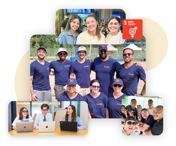 4 photos of locala's employees during different events