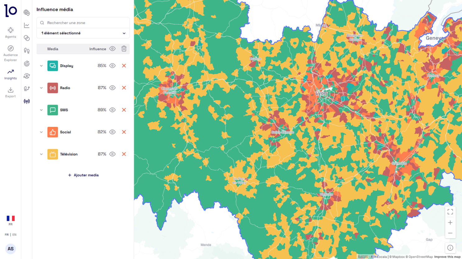 Heatmap showing media receptivity