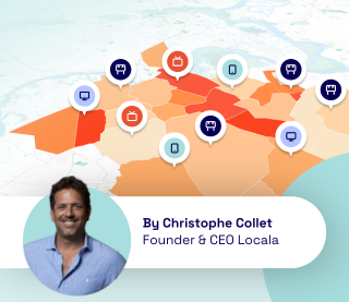 Heat map showing preference of different media. Headshot of Christophe Collet, Founder and CEO of Locala
