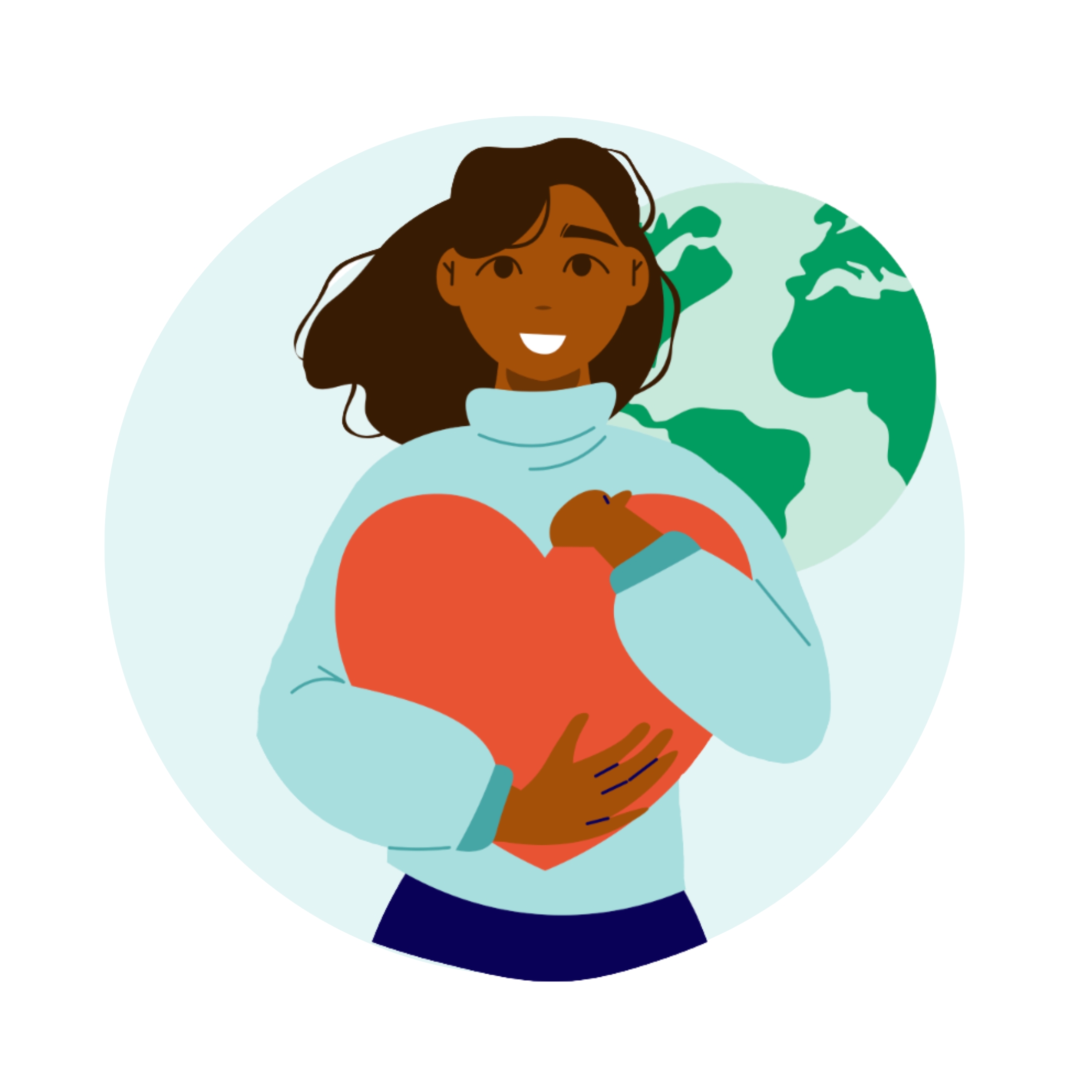 CSR Woman with heart and globe