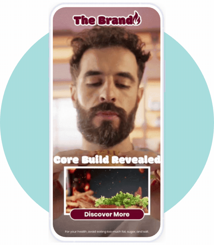 Dual Vision ad format mockup gif with QSR brand